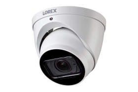 Lorex C861CH Indoor/Outdoor 4K Ultra HD MPX Analog Motorized Varifocal Security Dome Camera with Color Night Vision, 4x Optical Zoom, 150ft Night Vision,Supports HD-CVI, HD-TVI, AHD, and CVBS, Camera Only, White (M.Refurbished)