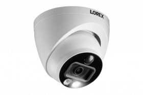 Lorex C861XC 4K Ultra HD Active Deterrence Dome Analog Security Camera, 135ft Night Vision, IP67, White (USED)