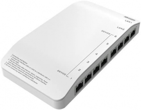 Hikvision DS-KAD606-P Video/Audio Distribution Unit, 24VDC Power & Data Distributor, Adaptive 10/100 Mbps LAN Interface