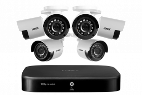 Lorex 1080p HD 8 Channel Security System with Six 1080p HD Outdoor Cameras, Advanced Motion Detection and Smart Home Voice Control, 130ft Night Vision