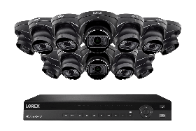 Lorex NC4K4MV-1612BD-2 4K 16-Channel 4TB Wired NVR System with Nocturnal 4 Smart IP Dome (12x LNE9383/Black) Cameras Featuring Motorized Varifocal Lens, Listen-in Audio and 30FPS Recording