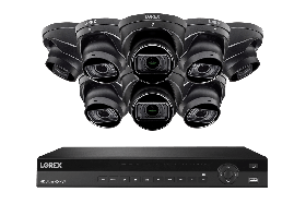 Lorex NC4K4MV-168BD-2 4K 16-Channel 4TB Wired NVR System with Nocturnal 4 Smart IP Dome (8X LNE9383/Black) Cameras Featuring Motorized Varifocal Lens, Listen-in Audio and 30FPS Recording