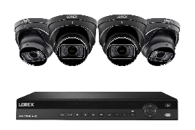 Lorex NC4K4MV-164BD-2 4K 16-Channel 4TB Wired NVR System with Nocturnal 4 Smart IP Dome (4X LNE9383/Black) Cameras Featuring Motorized Varifocal Lens, Listen-in Audio and 30FPS Recording
