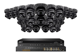 Lorex NC4K8MV-3224BD-2 4K 32-Channel 8TB NVR, 16-Channel PoE Switch Wired NVR System with Nocturnal 4 Smart IP Dome (24X LNE9383) Cameras Featuring Motorized Varifocal Lens and Listen-in Audio