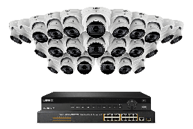 Lorex NC4K8MV-3224WD-2 4K 32-Channel 8TB Wired NVR System with Nocturnal 4 Smart IP Dome Cameras Featuring Motorized Varifocal Lens, Listen-In Audio and 30FPS Recording