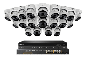 Lorex NC4K8MV-3220WD-2 4K 32-Channel 8TB Wired NVR System with Nocturnal 4 Smart IP Dome Cameras Featuring Motorized Varifocal Lens, Listen-In Audio and 30FPS Recording