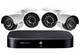 Lorex 1080p HD 8-Channel Security System with four 1080p HD Weatherproof Bullet Security Cameras,130ft Night Vision,1TB Hdd, Adv. Motion Det. and Smart H.V.C. (M. Refurbished)
