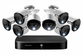 Lorex TD81825A8 4K Ultra HD 8 Channel 2TB Security System with 8 5MP Active Deterrence Bullet Cameras, Advanced Motion Detection and Smart Home Voice Control