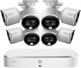 Lorex D861A82-8DA8-E 4K Ultra HD Security System with 4K 8 Channel 2TB DVR and Eight 4K (8MP) Active Deterrence Cameras featuring Smart Motion Detection and Smart Home Voice Control