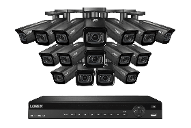 Lorex NC4K4MV-1616BB-2 4K 16-Channel 4TB Wired NVR System with Nocturnal 4 Smart IP Bullet (16X LNB9383/Black) Cameras Featuring Motorized Varifocal Lens, Vandal Resistant and 30FPS Recording