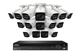 Lorex NC4K4MV-1616WB-2 4K 16-Channel 4TB Wired NVR System with Nocturnal 4 Smart IP Bullet Cameras Featuring Motorized Varifocal Lens, Vandal Resistant and 30FPS Recording