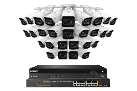 Lorex NC4K8MV-3228WB-2 K 32-Channel 8TB Wired NVR System with Nocturnal 4 Smart IP Bullet Cameras Featuring Motorized Varifocal Lens, Vandal Resistant and 30FPS Recording