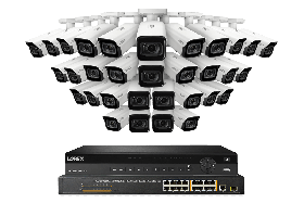 Lorex NC4K8MV-3232WB-2 4K 32-Channel 8TB Wired NVR System with Nocturnal 4 Smart IP Bullet Cameras Featuring Motorized Varifocal Lens, Vandal Resistant and 30FPS Recording