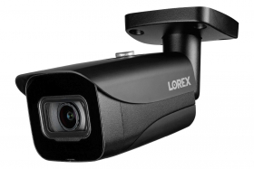 Lorex E861ABB-W  4K 8MP IP Black Bullet Camera with 130ft Color Night Vision and Smart Motion Detection (USED)