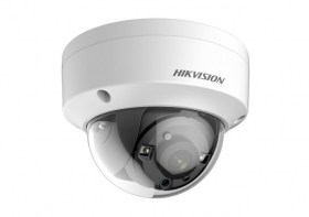 Hikvision DS-2CE56D8T-VPIT 3.6MM 2 MP Outdoor IR Ultra-Low Light Analog Dome Camera, TurboHD 4.0, HD-TVI, 65ft (20m) EXIR 2.0, Day/Night, True WDR, Smart IR, IP67, 12 VDC, White (USED)