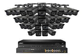 Lorex NC4K8MV-3232BB-2 4K 32-Channel 8TB NVR, 16-Channel POE Switch Wired NVR System with Nocturnal 4 Smart IP Bullet (32X LNB9383) Cameras Featuring Motorized Varifocal Lens and Vandal Resistant