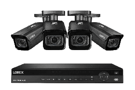 Lorex NC4K4MV-164BB-2 4K 16-Channel 4TB Wired NVR System with Nocturnal 4 Smart IP Bullet (4X LNB9383/Black) Cameras Featuring Motorized Varifocal Lens, Vandal Resistant and 30FPS Recording