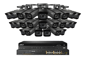 Lorex NC4K8MV-3224BB-2 4K 32-Channel 8TB NVR, 16-Channel POE Switch Wired NVR System with Nocturnal 4 Smart IP Bullet (24X LNB9383) Cameras Featuring Motorized Varifocal Lens and Vandal Resistant