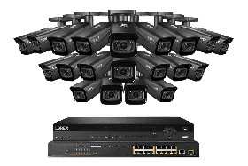 Lorex NC4K8MV-3220BB-2 4K 32-Channel 8TB NVR, 16-Channel POE Switch Wired NVR System with Nocturnal 4 Smart IP Bullet (20X LNB9383) Cameras Featuring Motorized Varifocal Lens and Vandal Resistant