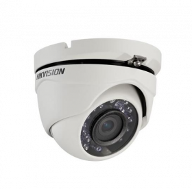 Hikvision DS-2CE56C2T-IRM 2.8MM 1MP(720p) Fixed Turret Camera, Outdoor Day & Night HD 720p TurboHD, 30fps, 65ft IR, Day/Night, Smart IR, IP66, 12 VDC, White