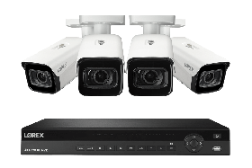 Lorex 4K 16-Channel 4TB Wired NVR System with Nocturnal Smart IP Bullet (LNB9393/White) Cameras Featuring Motorized Varifocal Lens, Vandal Resistant and 30FPS Recording