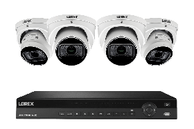 Lorex  4K 16-Channel 4TB Wired NVR System with Nocturnal 4 Smart IP Dome (LNE9393/White) Cameras Featuring Motorized Varifocal Lens, Listen-in Audio and 30FPS Recording