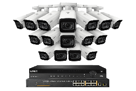 Lorex NC4K8MV-3216WB-2 4K 32-Channel 8TB Wired NVR System with Nocturnal 4 Smart IP Bullet Cameras Featuring Motorized Varifocal Lens, Vandal Resistant and 30FPS Recording