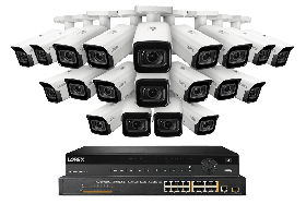 Lorex NC4K8MV-3220WB-2 4K 32-Channel 8TB Wired NVR System with Nocturnal 4 Smart IP Bullet Cameras Featuring Motorized Varifocal Lens, Vandal Resistant and 30FPS Recording