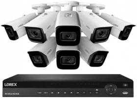 Lorex NC4K4FMV-1644WB 16-Channel Smart 30 FPS 4K Lorex Nocturnal 4TB NVR System with 4X Listen-in Audio IP Cameras (LNB9252B) & 4X Motorized Varifocal IP Cameras (LNB9292B)