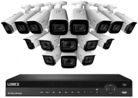 Lorex NC4K4FMV-1688WB 16-Channel Smart 30 FPS 4K Lorex Nocturnal 4TB NVR System with 8X Listen-in Audio IP Cameras (LNB9252B) & 8X Motorized Varifocal IP Cameras (LNB9292B)