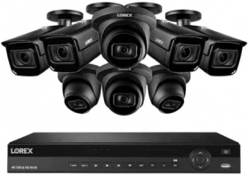 Lorex NC4K4FMV-1644BDB 16-Channel Smart 30 FPS 4K Lorex Nocturnal 4TB NVR System with 4X Listen-in Audio IP Dome Cameras (LNE9242B) & 4X Motorized Varifocal IP Bullet Cameras (LNB9282B)