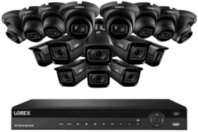Lorex NC4K4FMV-1688BDB 16-Channel Smart 30 FPS 4K Lorex Nocturnal 4TB NVR System with 8X Listen-in Audio IP Dome Cameras (LNE9242B) & 8X Motorized Varifocal IP Bullet Cameras (LNB9282B)