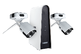 Lorex 6-Channel 1080p Wire-Free Security Camera System with 2 Cameras, 16GB Storage, 40ft Night Vision, Long Lasting Lithium-ion Battery, White (M. Refurbished)