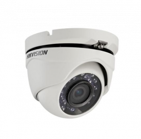 Hikvision DS-2CE56C2T-IRM 3.6MM 1MP(720p) Fixed Turret Camera, Outdoor Day & Night HD 720p TurboHD, 30fps, 65ft IR, Day/Night, Smart IR, IP66, 12 VDC, White