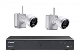 Lorex 6 Channel 1080P Wire-Free Security Camera System with 1TB Hard Drive Wire-Free Security DVR and 2 1080p Wire-Free Security Bullet Camera for Battery Powered, 2-cell Power Pack (M.Refurbished)
