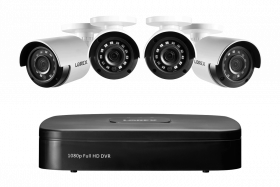 Lorex Indoor/Outdoor Wired Security Camera System, 1080p HD Bullet Cameras with Motion Detection Surveillance, IR Night Vision, 1TB 4 Channel DVR, 4 Cameras (M. Refurbished)