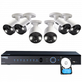 Lorex 4K Ultra HD IP NVR Security Camera System with Six 4K IP Cameras and 4K Ultra HD 8 Channel 2 TB HDD Network Video Recorder with Lorex Cirrus App