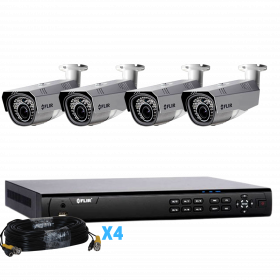 Flir Digimerge MPX Wired Home Security Camera System with Flir 4 Channel DVR and (4) HD 720p MPX WDR Camera, 2.8-12mm, Manual Zoom, 115ft Night Vision, Dahua DMSS, NO HDD (M. Refurbished)