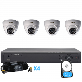 Flir Digimerge MPX Wired Home Security Camera System with Flir 4 Channel 1TB DVR and (4)  Dome MPX Camera, 3.6mm, 90ft Night Vision, Dahua DMSS (M. Refurbished)