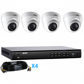 Lorex by Flir MPX Wired Home Security Camera System with Flir 4 Channel NO HDD DVR and Lorex LAE221 1080p HD Analog MPX Security Dome Camera, 3.6mm, 130ft IR Night Vision, Dahua DMSS (M. Refurbished)