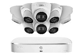 Lorex Fusion 4K 16-Channel (8 Wired + 8 Wi-Fi) 2TB NVR System with 8 Dome Cameras Featuring Listen-in Audio