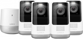 Lorex Home Hub 32GB with Four 2K Wire-Free Battery-Operated Indoor/Outdoor Security Cameras