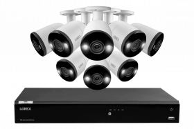 Lorex 4K (16 Camera Capable) 3TB Wired NVR System with 8 Smart Deterrence Bullet Cameras