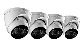 Lorex LNE9292B Indoor/Outdoor 4K Ultra HD Nocturnal Smart IP Motorized Dome Camera, 4x Optical Zoom, 30FPS, Audio, 150ft IR Night Vision, CNV, IP67, Works with N881B/N882B/N883 Series, Camera Only, 4PK, White (M. Refurbished)