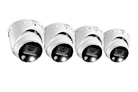 Lorex E892DD Indoor/Outdoor 4K Ultra HD Smart Deterrence IP Dome Camera with Smart Motion Plus, 150ft Night Vision, CNV, 2.8mm, F2.0, IP67, Audio, Camera Only, White, 4PK (M. Refurbished)