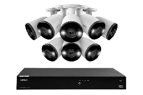 Lorex Fusion 4K (16 Camera Capable) 4TB Wired NVR System with Bullet Cameras Featuring Smart Deterrence and Two-Way Talk