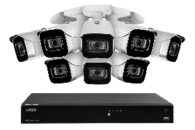 Lorex Fusion 4K (16 Camera Capable) 4TB Wired NVR System with IP Bullet Cameras