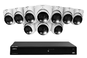 Lorex Fusion 4K (16 Camera Capable) 4TB Wired NVR System with Dome Cameras Featuring Smart Deterrence and Two-Way Talk