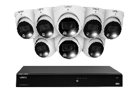 Lorex Fusion 4K (16 Camera Capable) 4TB Wired NVR System with Dome Cameras Featuring Smart Deterrence and Two-Way Talk