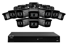 Lorex Fusion 4K (16 Camera Capable) 4TB Wired NVR System with IP Bullet Cameras